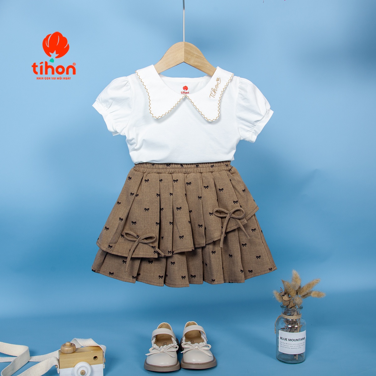 Chân váy BG hai tầng đính nơ 116