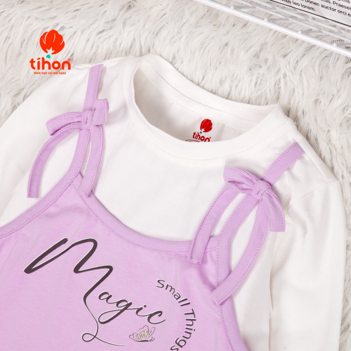 Áo thun BG đính nơ in họa tiết 906