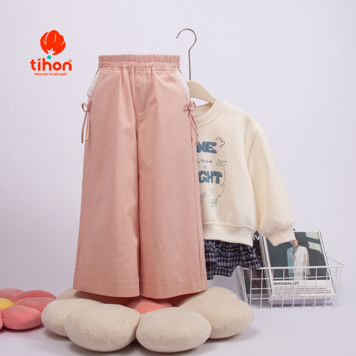 Quần BG ống suông đính nơ 116