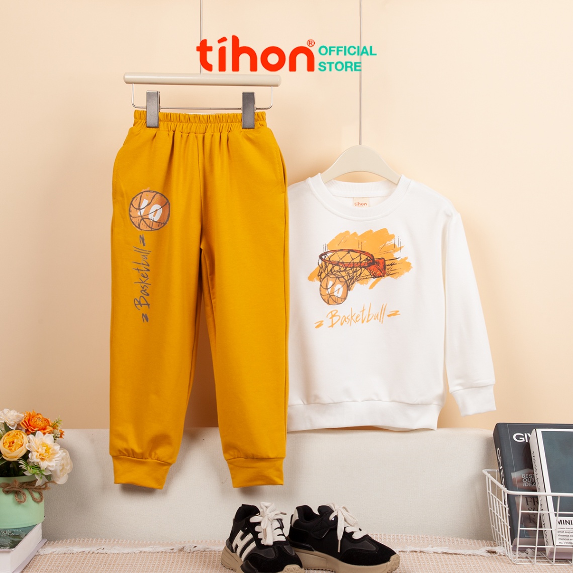 Set bộ bé trai dài tay in trang trí 906