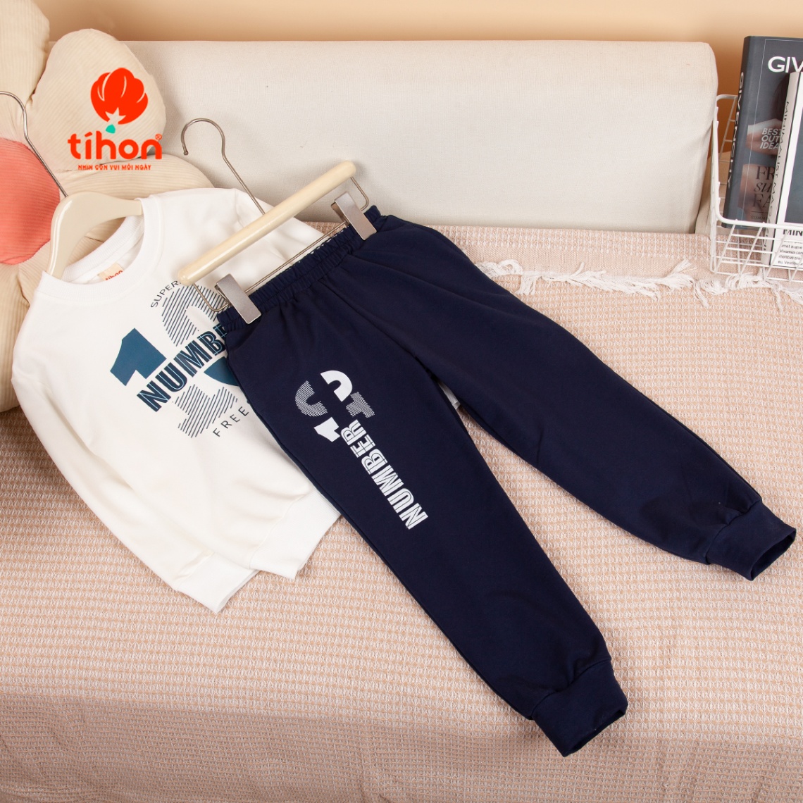 Set bộ bé trai dài tay in trang trí 906