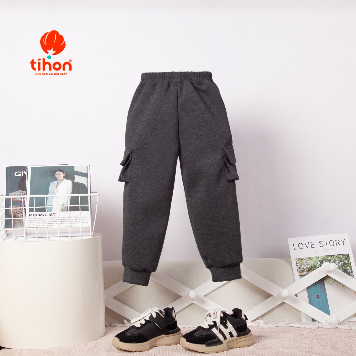 Quần bé trai túi hộp mác trang trí 906