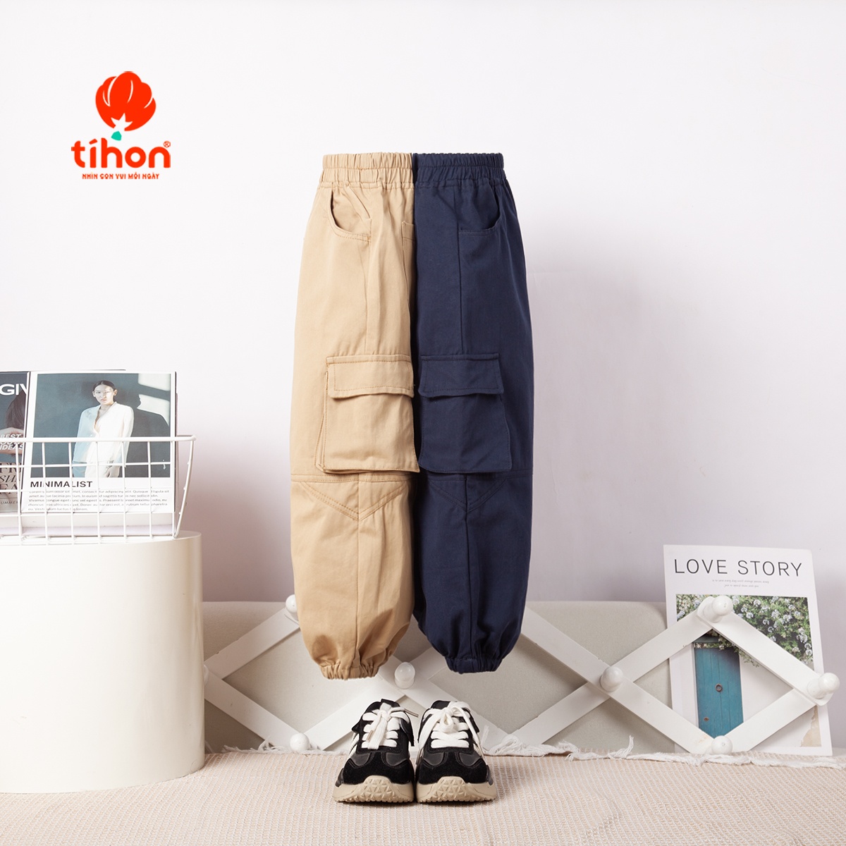 Quần kaki bé trai chun gấu 115