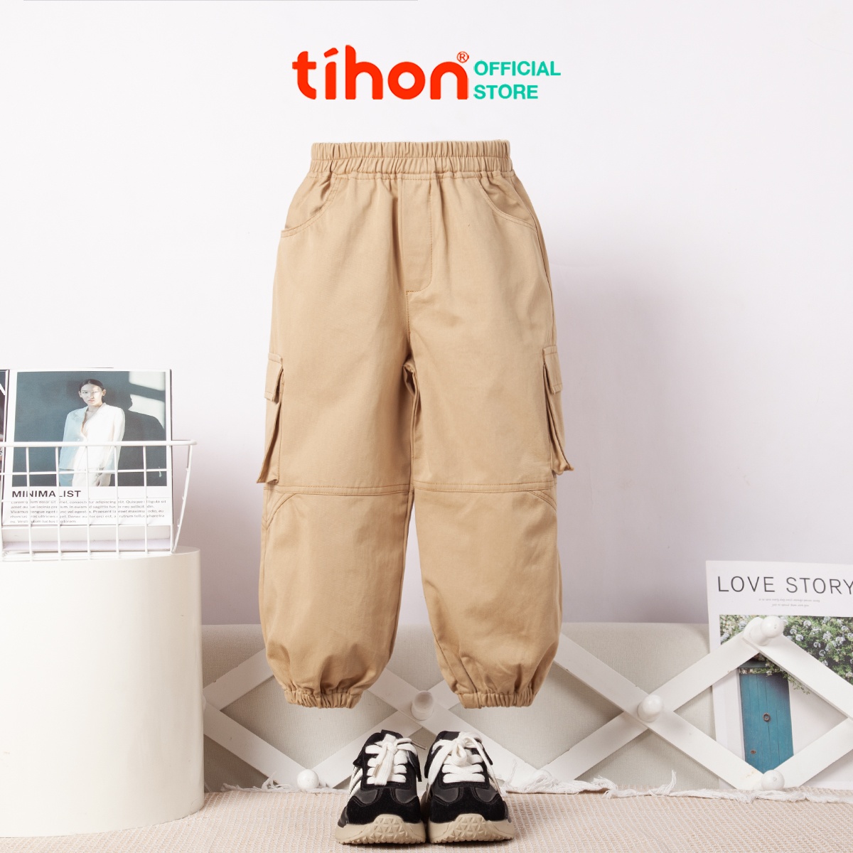 Quần kaki bé trai chun gấu 115