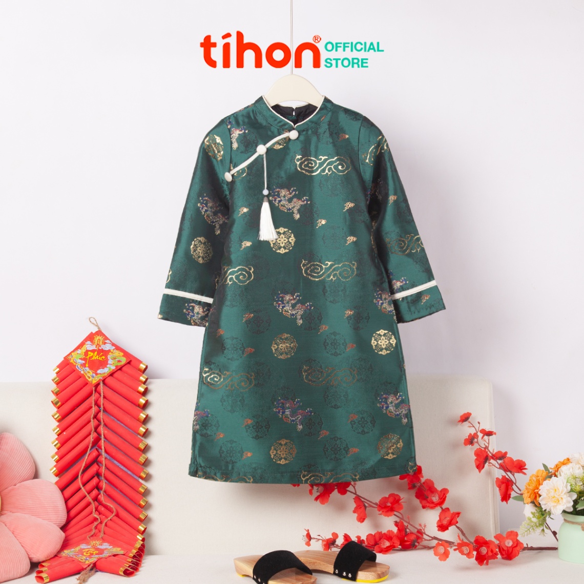 Áo dài bé trai đính khánh 906