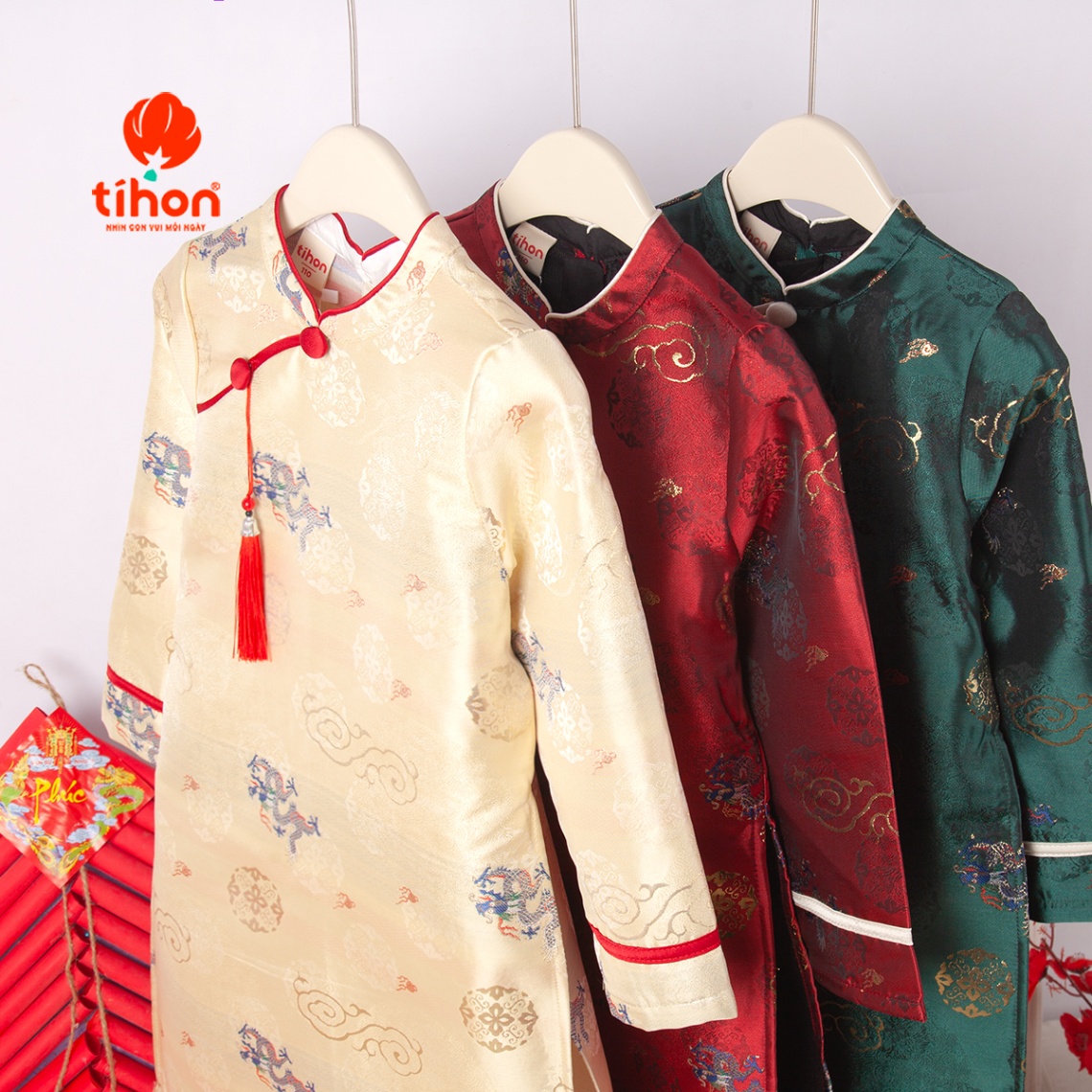 Áo dài bé trai đính khánh 906