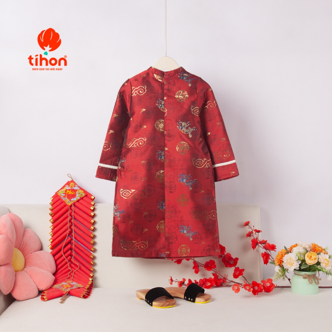 Áo dài bé trai đính khánh 906