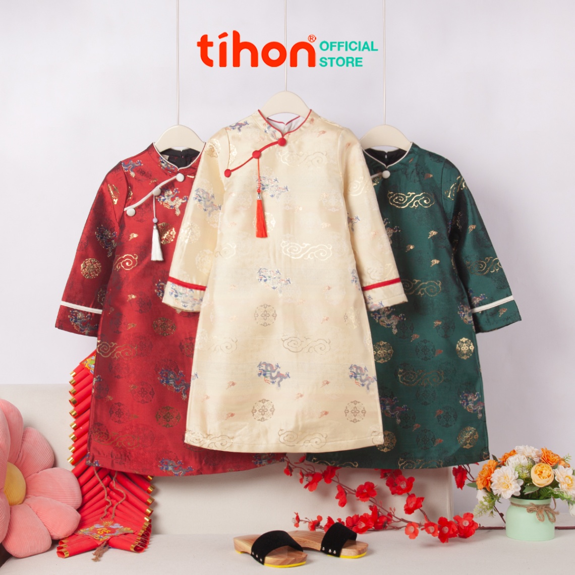 Áo dài bé trai đính khánh 906
