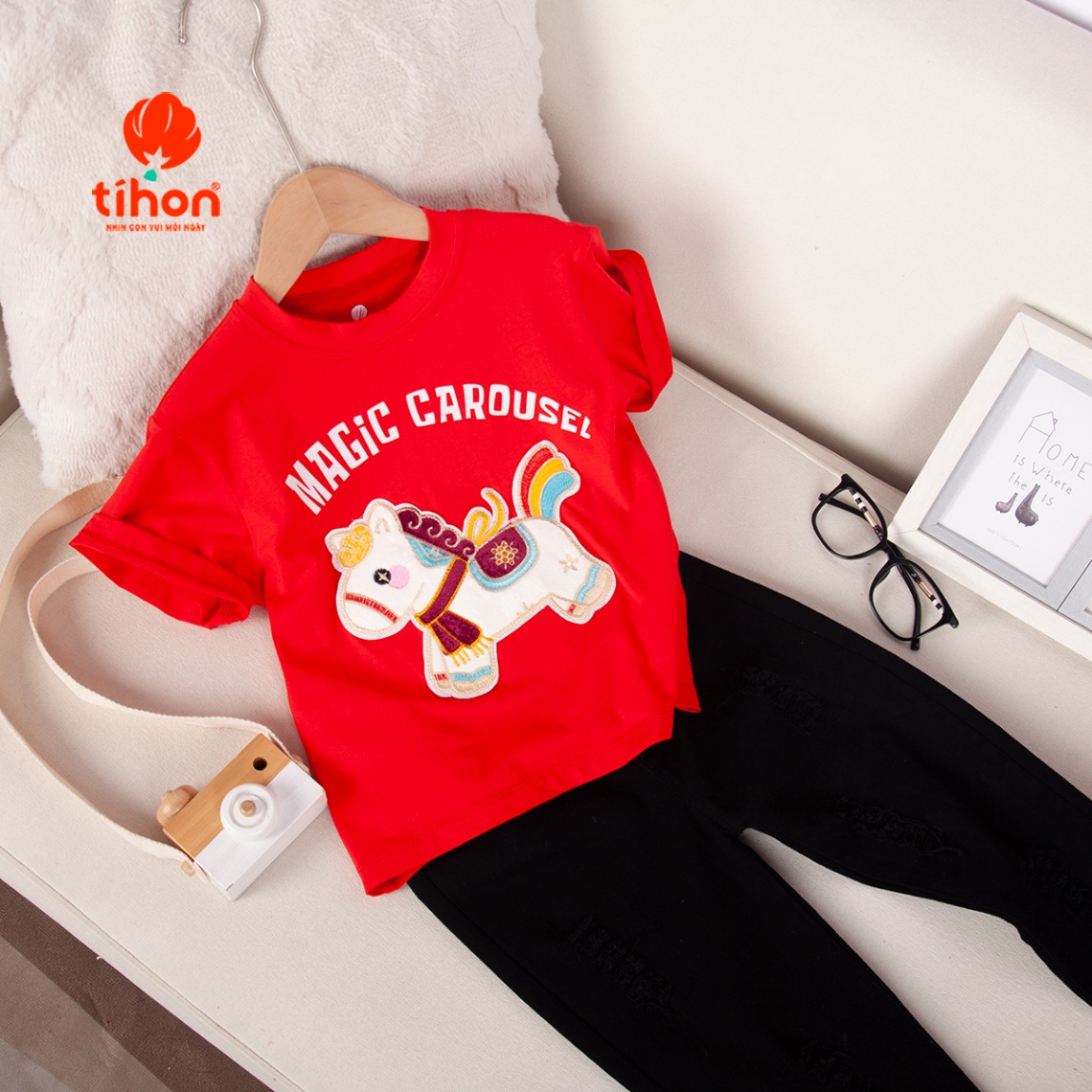 Áo cotton bé trai, bé gái đáp ngựa 906