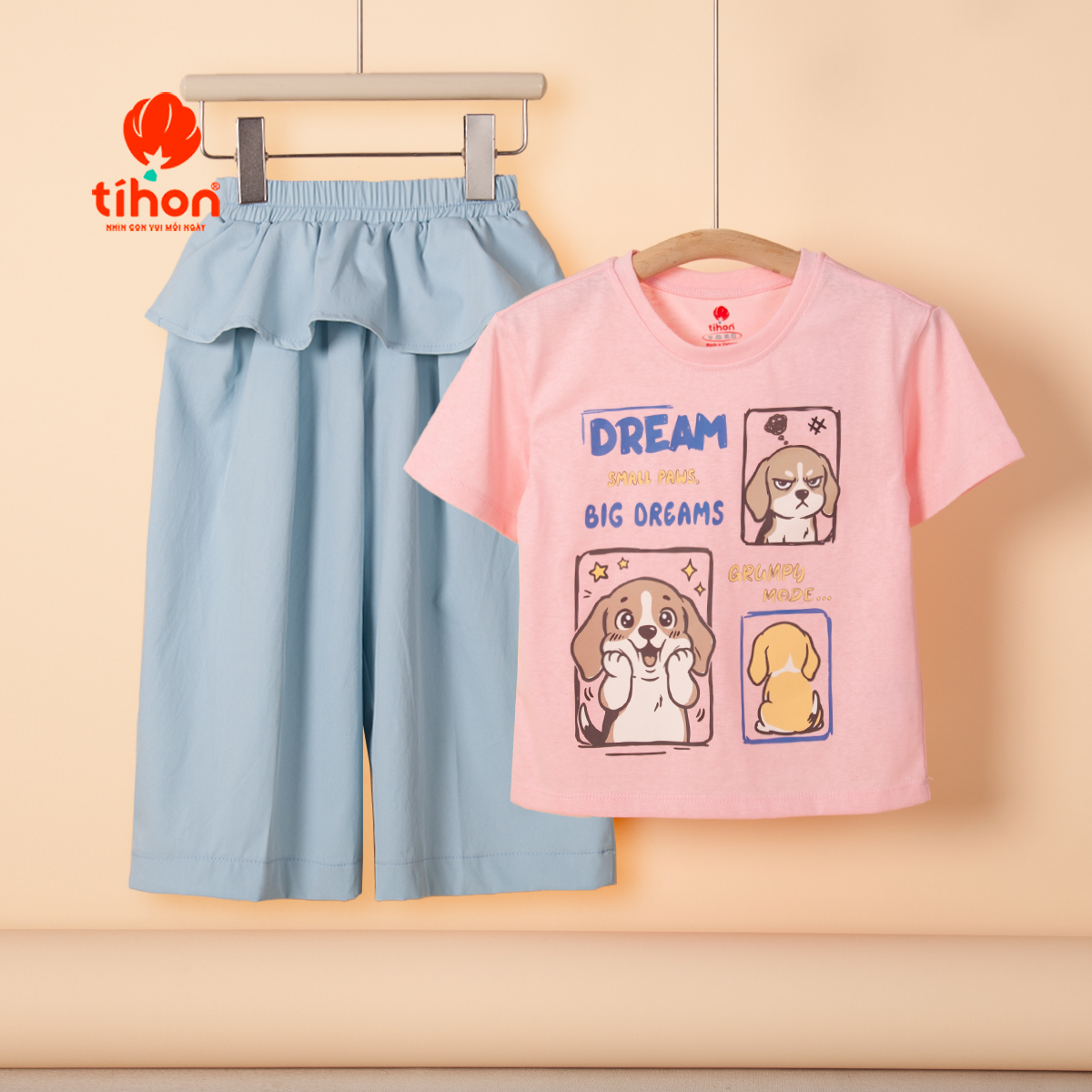 Aó bé gái cộc tay hình in cute 106
