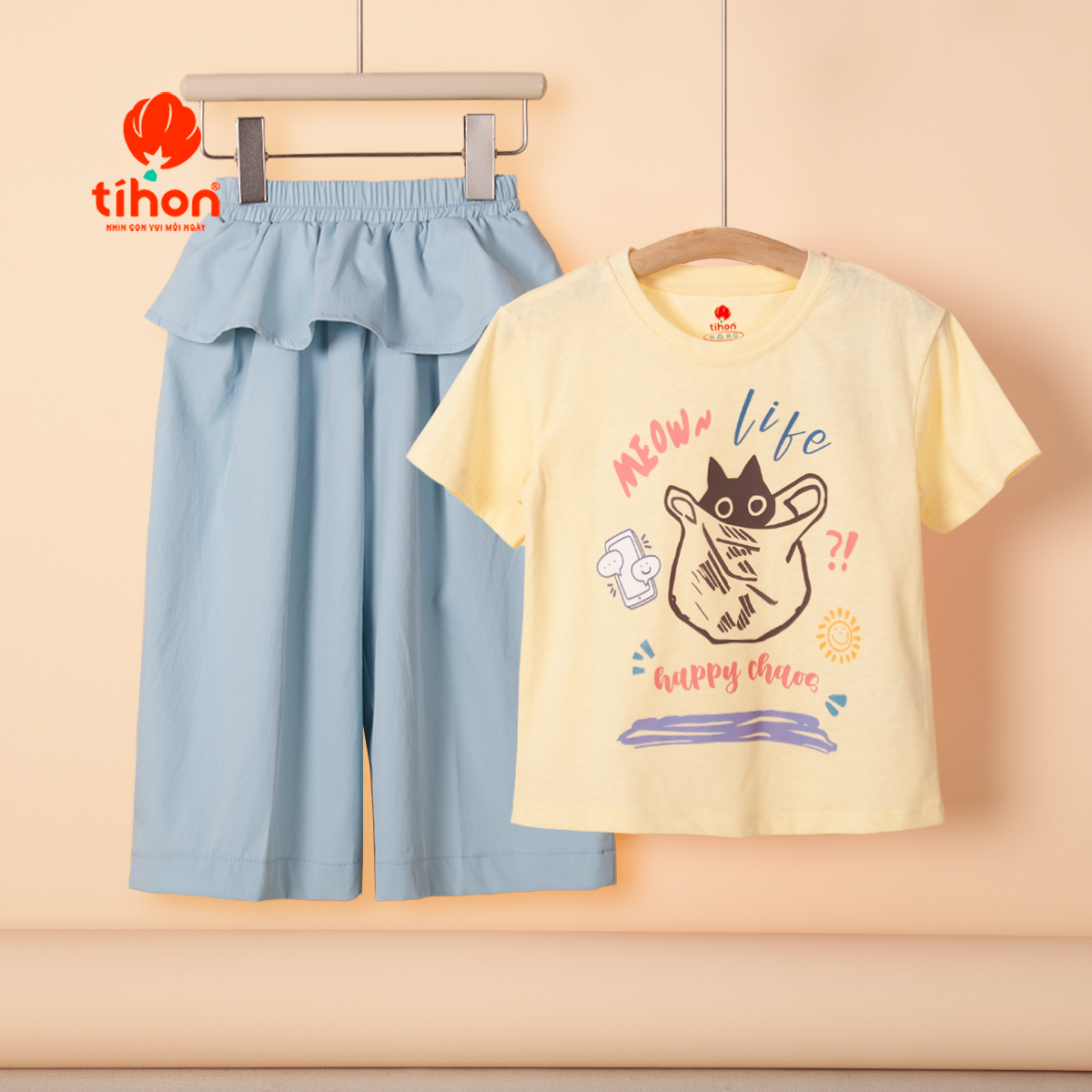 Aó bé gái cộc tay hình in cute 106