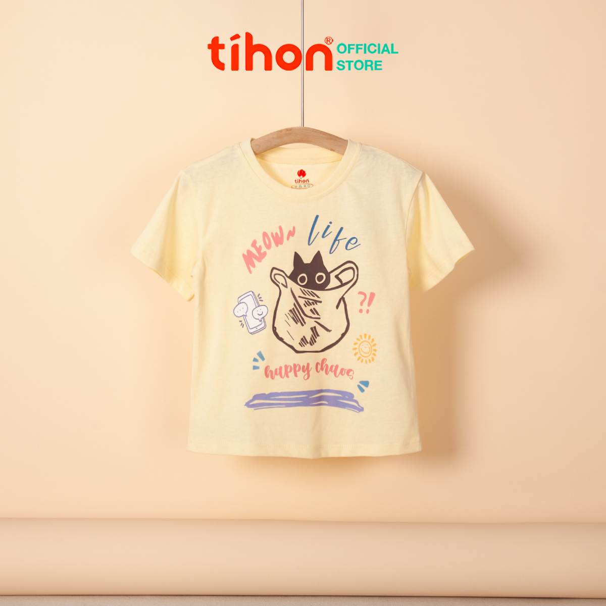 Aó bé gái cộc tay hình in cute 106