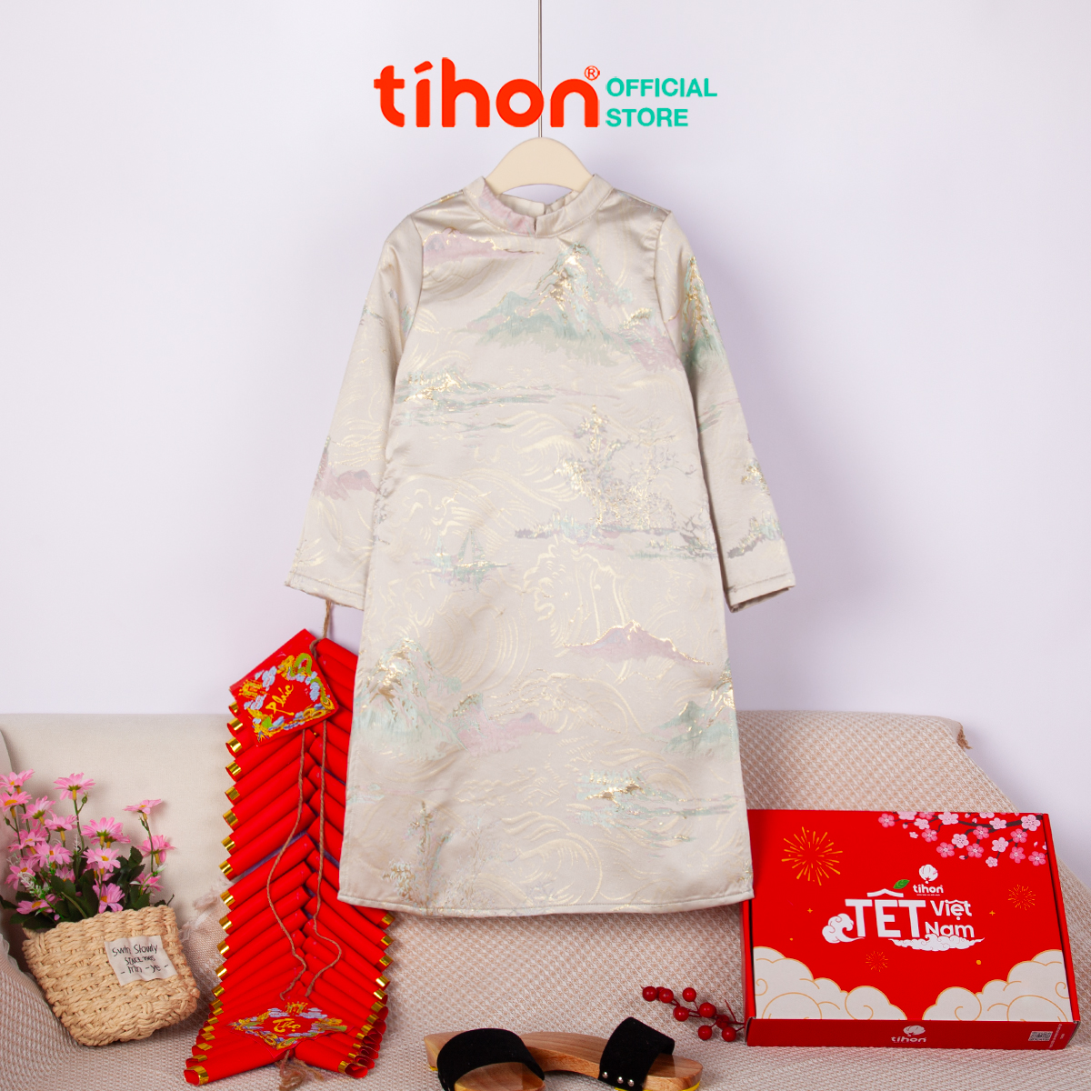 Áo dài bé trai sơn thủy 906
