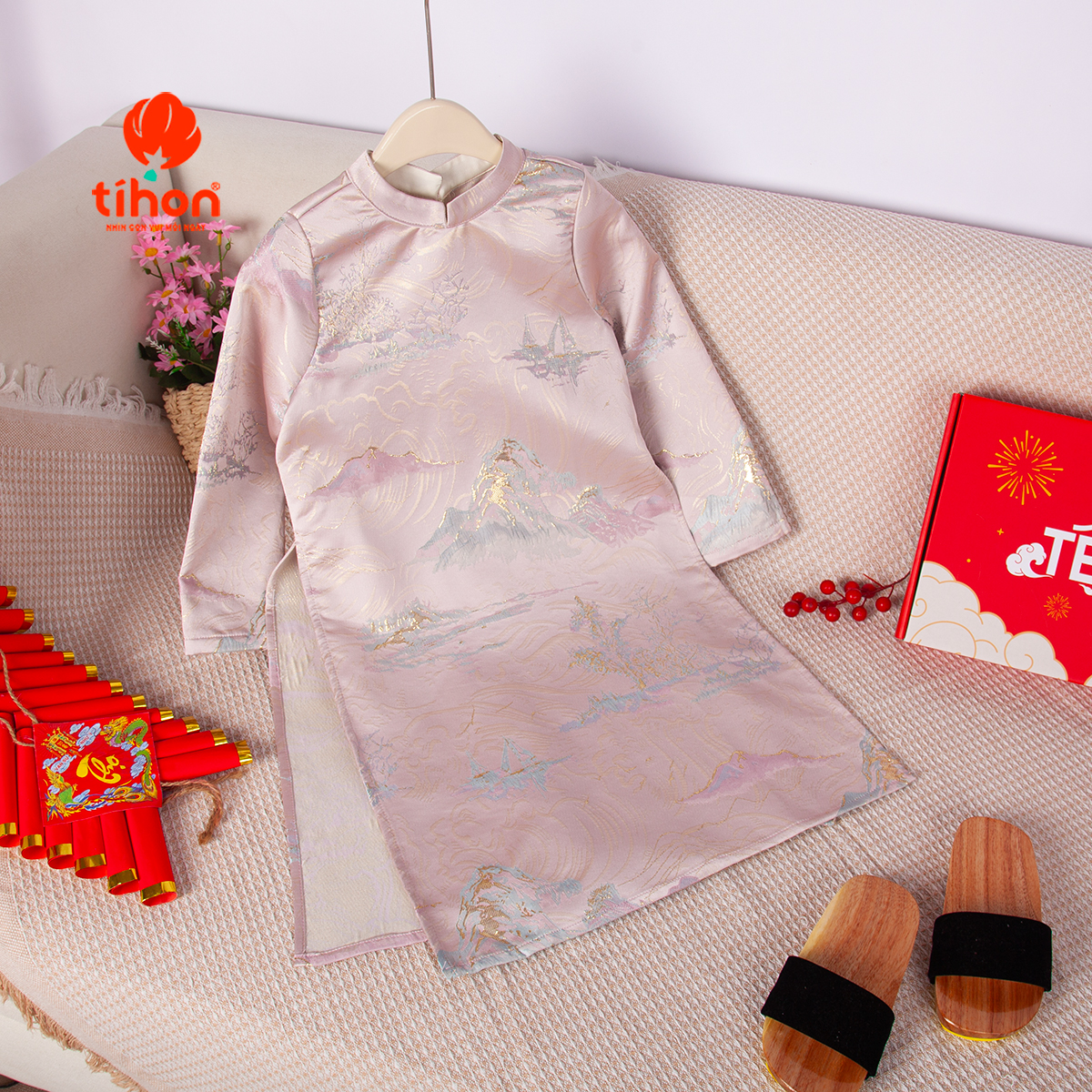 Áo dài bé trai sơn thủy 906