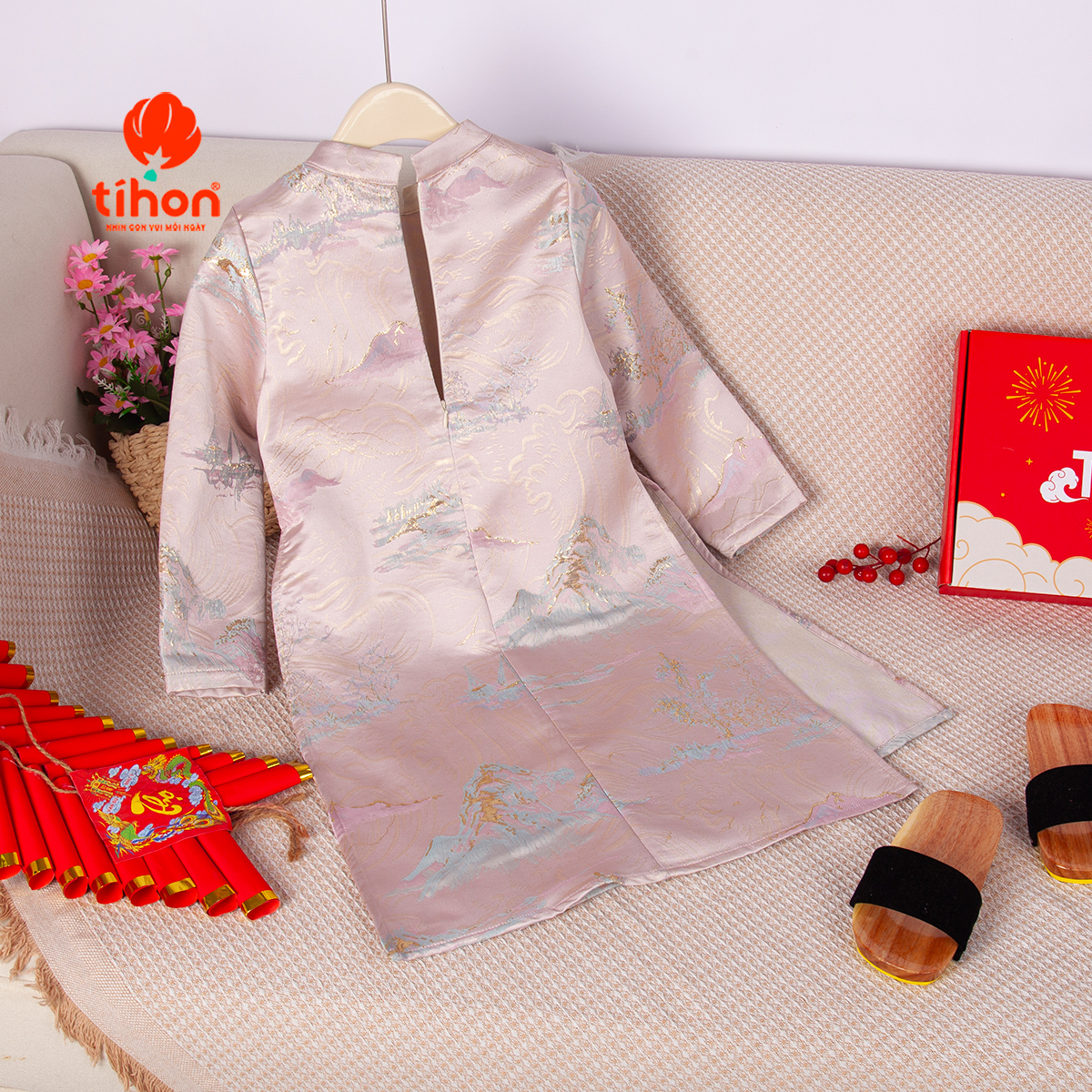 Áo dài bé trai sơn thủy 906