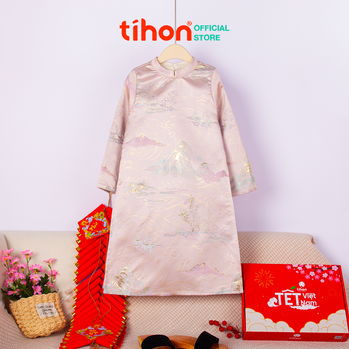 Áo dài bé trai sơn thủy 906