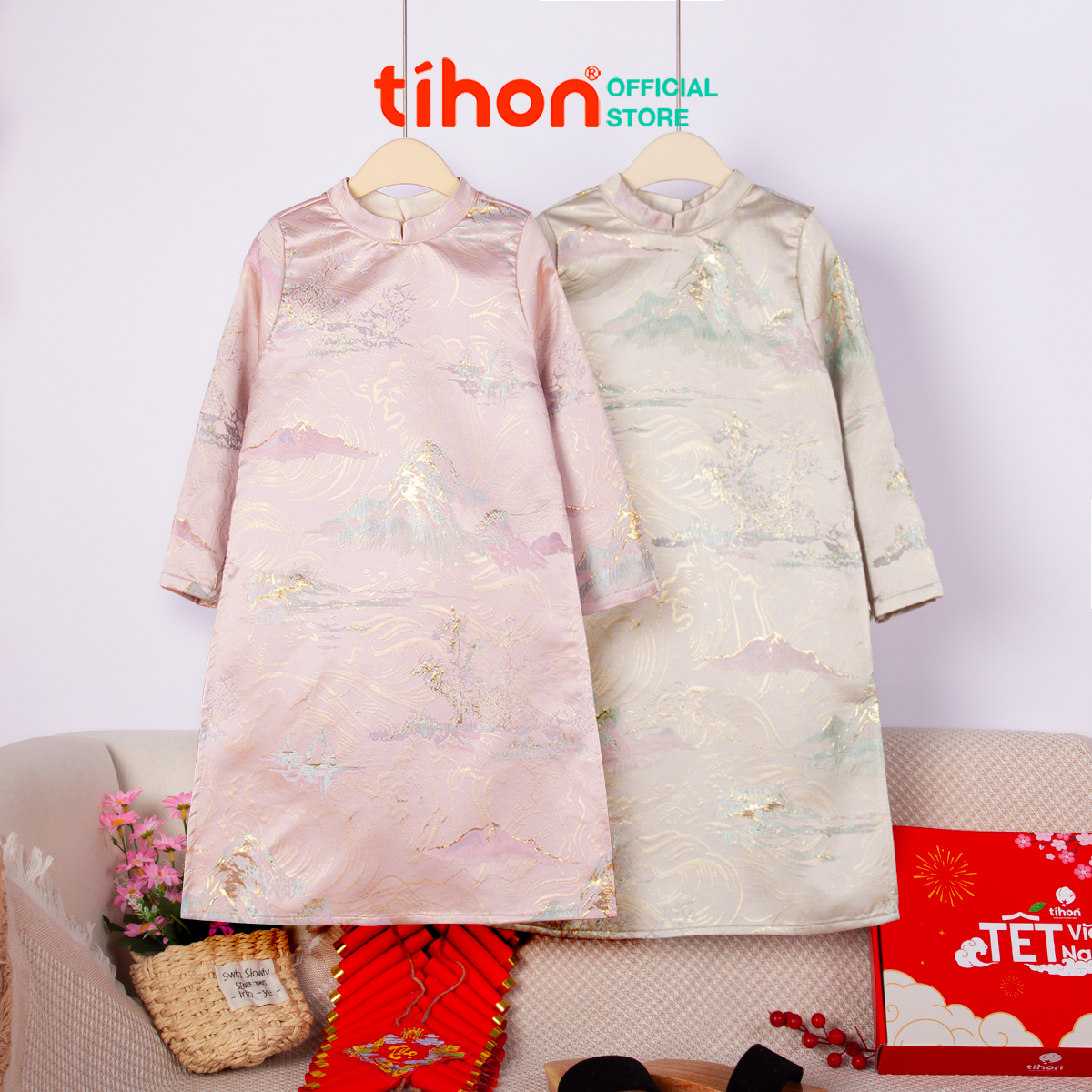 Áo dài bé trai sơn thủy 906