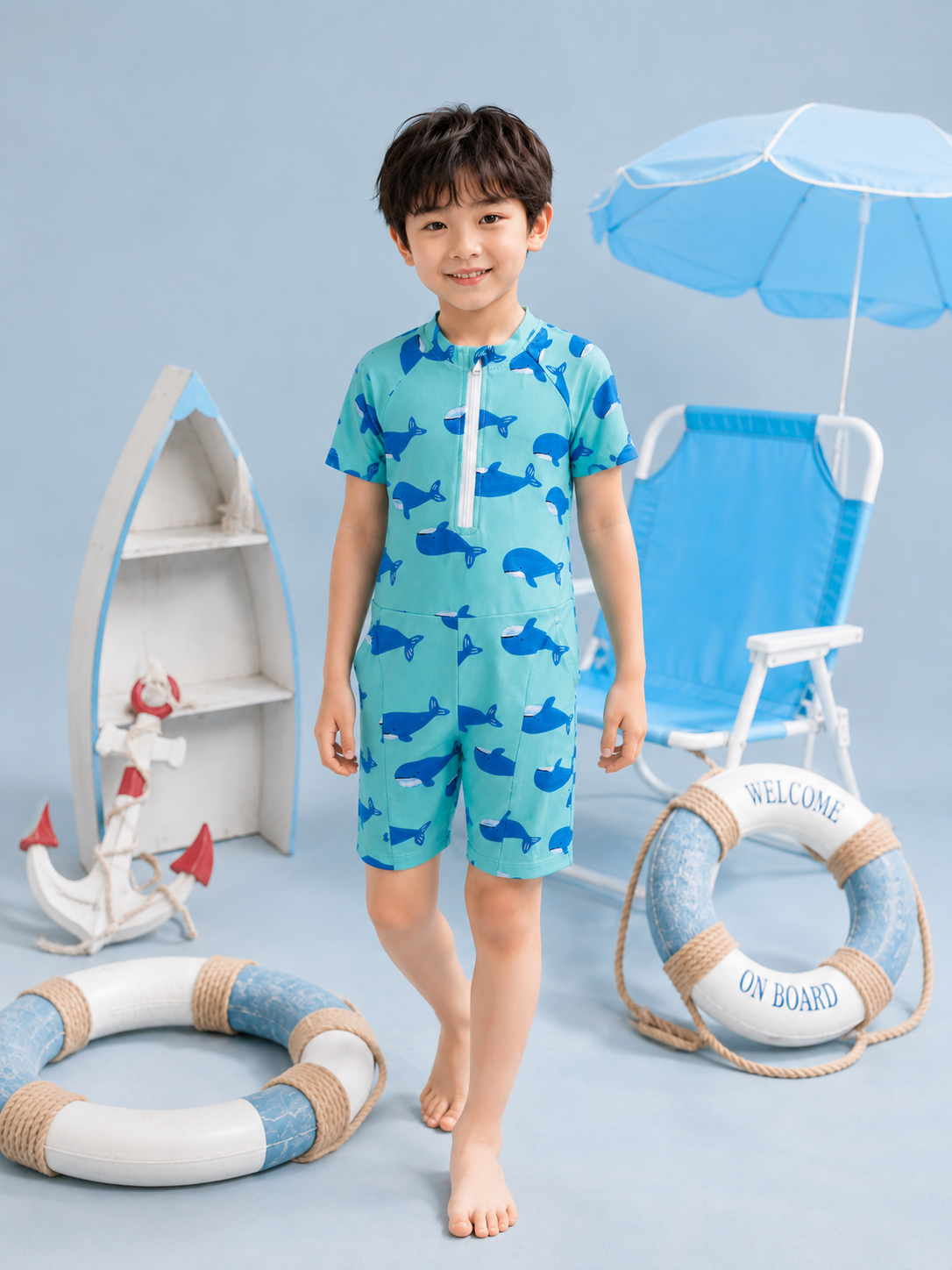 Bộ bơi BT liền thân phối họa tiết 904