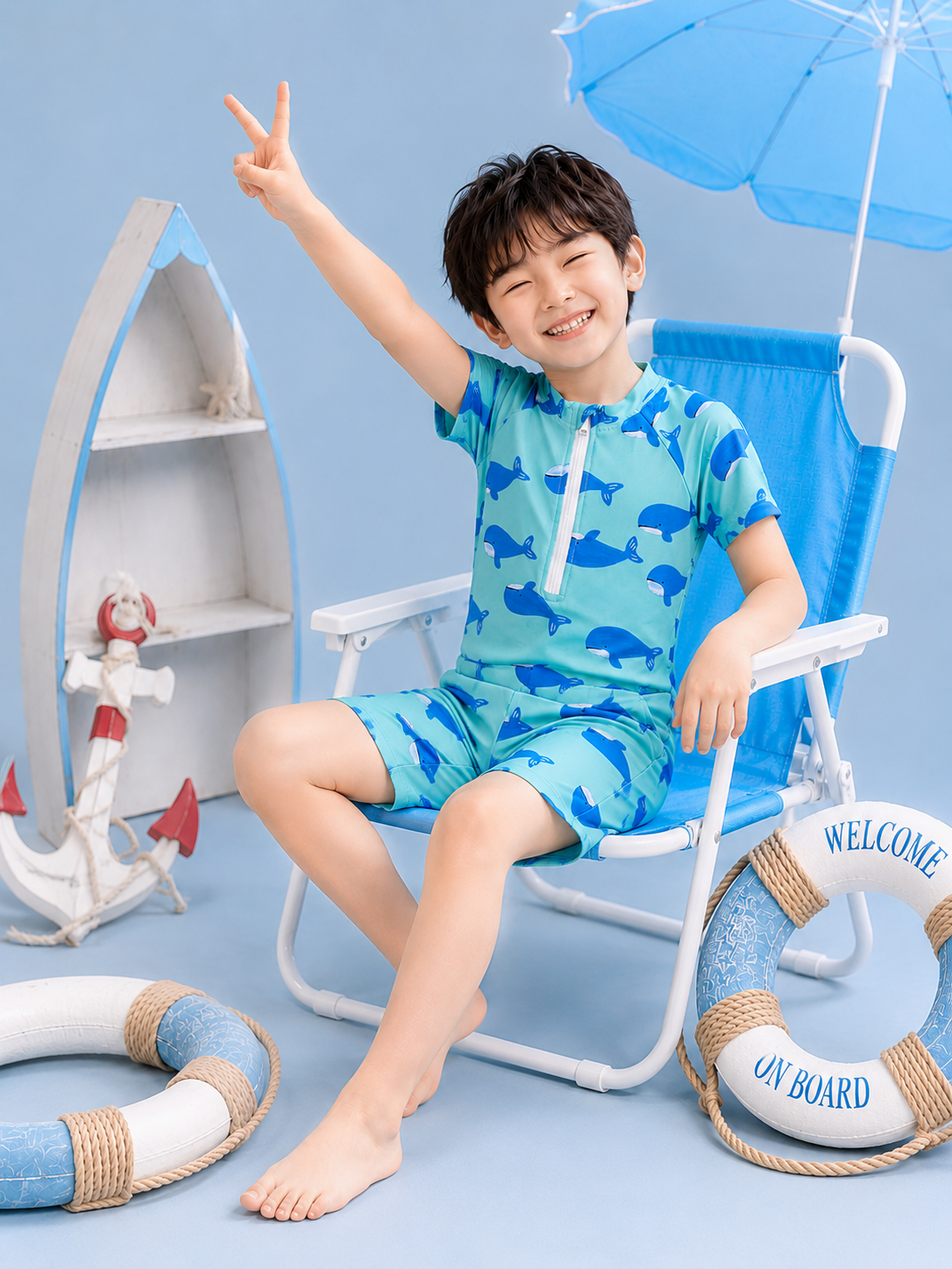 Bộ bơi BT liền thân phối họa tiết 904
