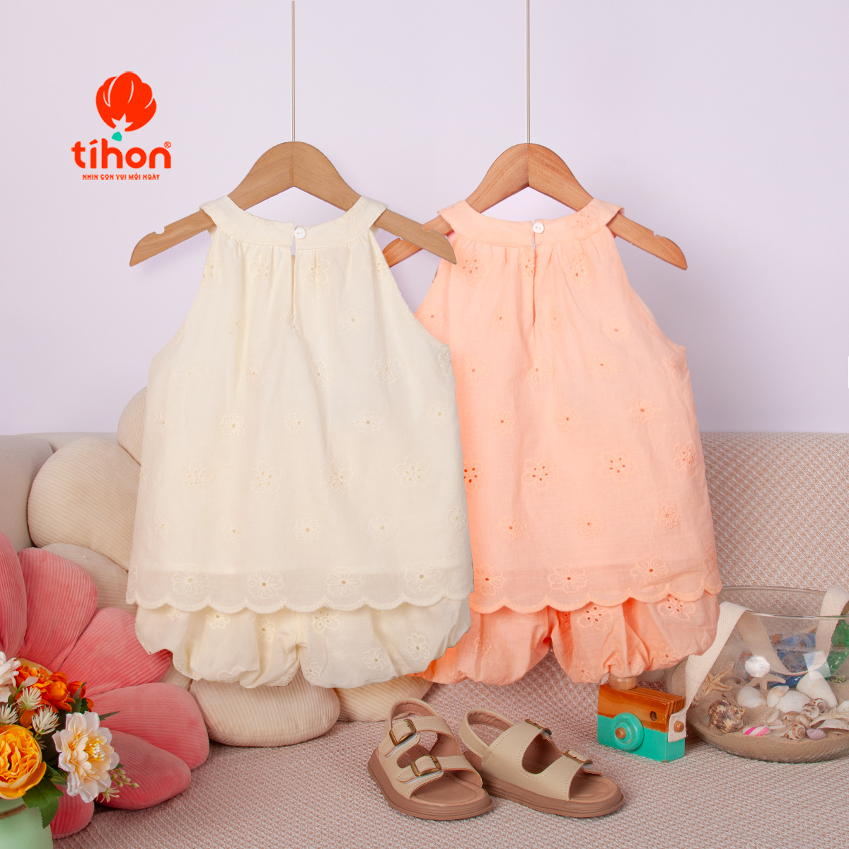 Set bộ BG cổ yếm quần bí 905