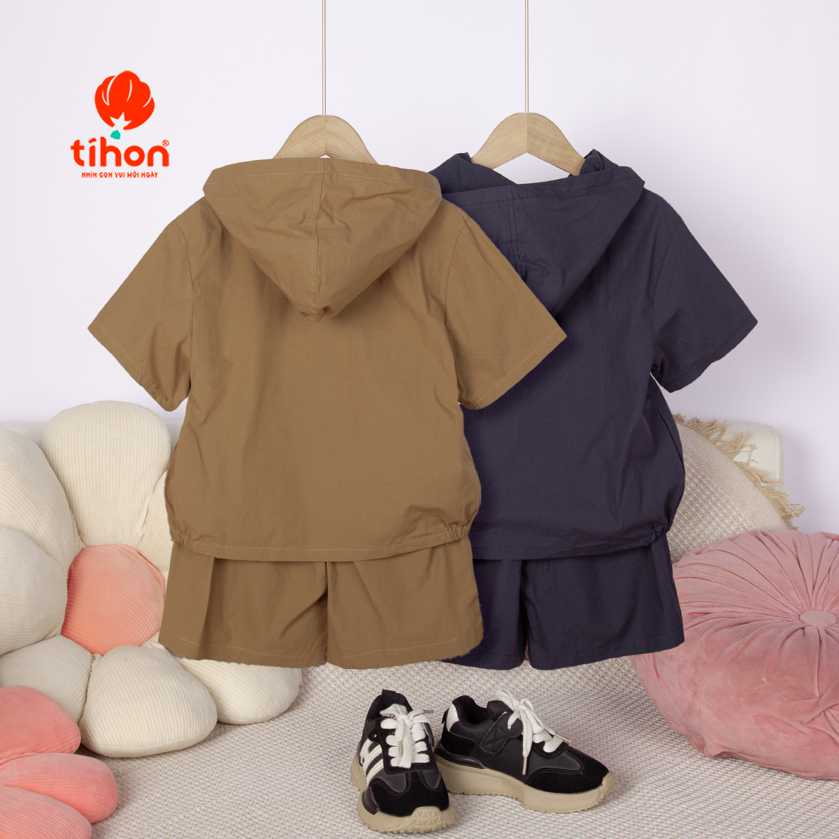 Set bộ BT cộc tay có mũ phong cách 105