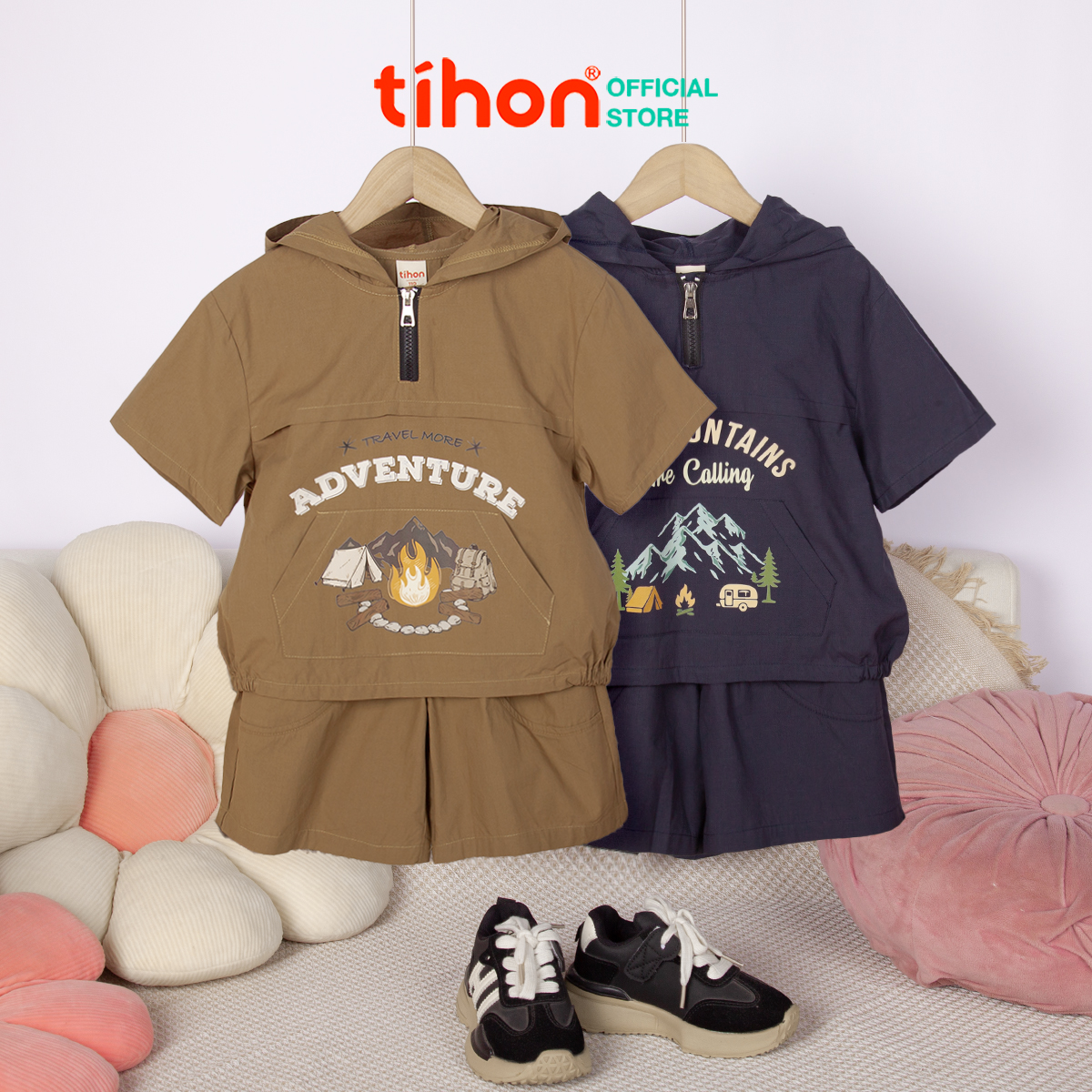 Set bộ BT cộc tay có mũ phong cách 105