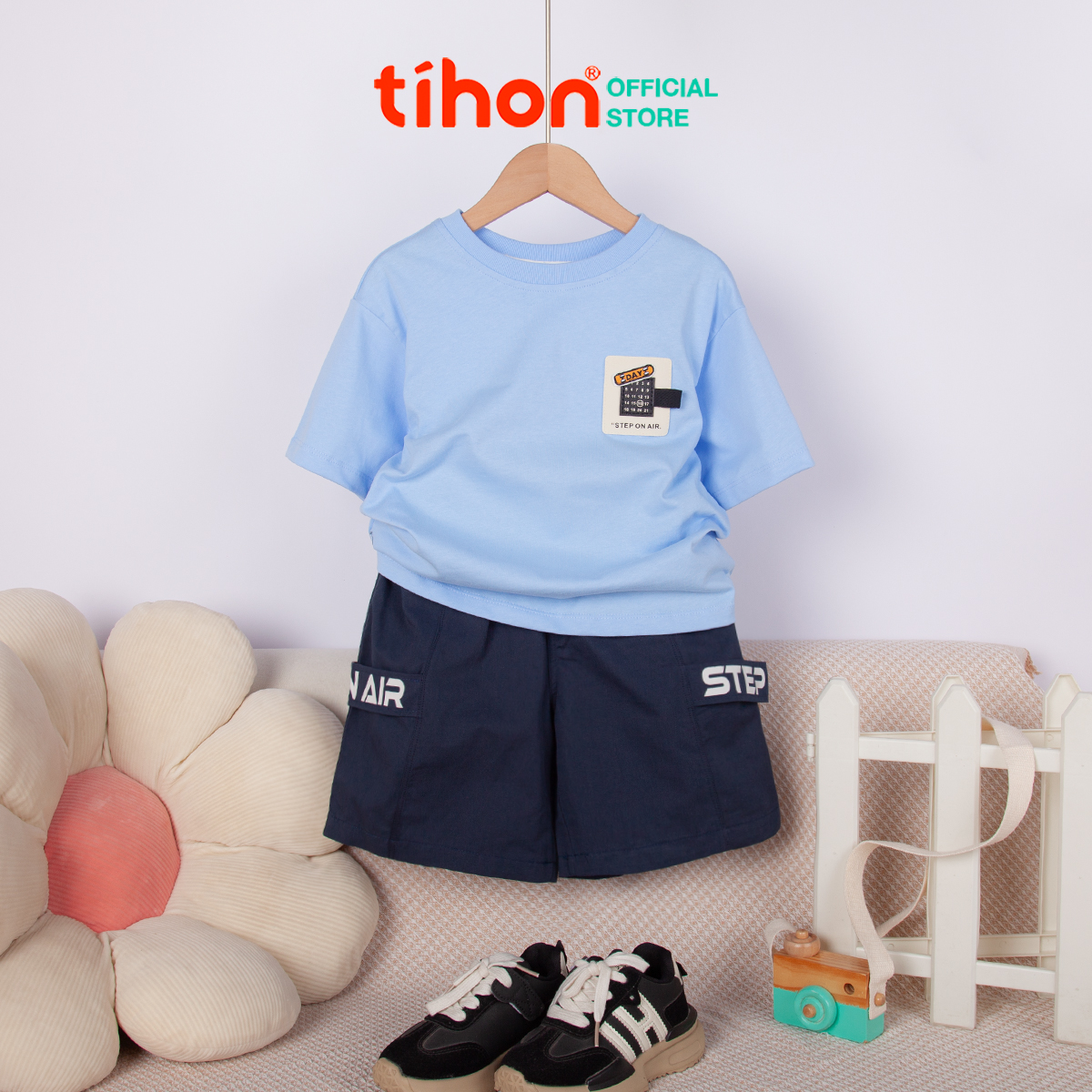 Set bộ bé trai cộc tay in hình 105