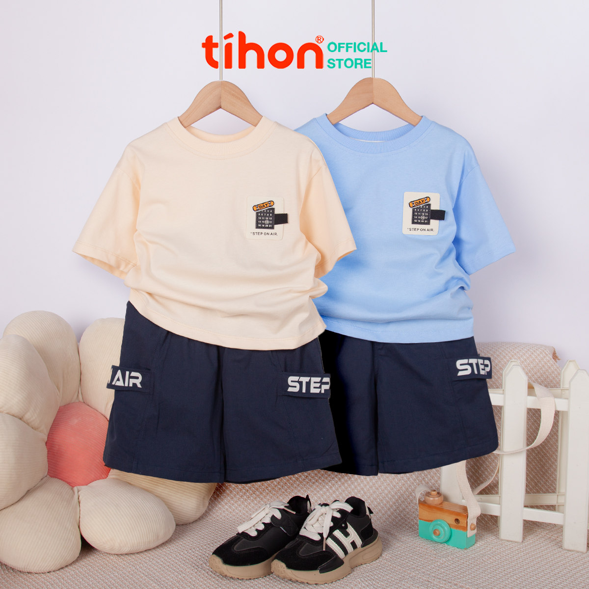 Set bộ bé trai cộc tay in hình 105