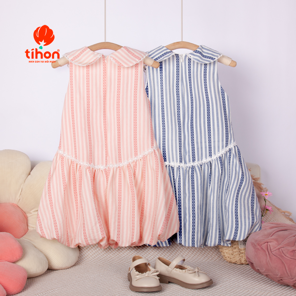 Váy BG sát nách cổ sen đính nơ 905