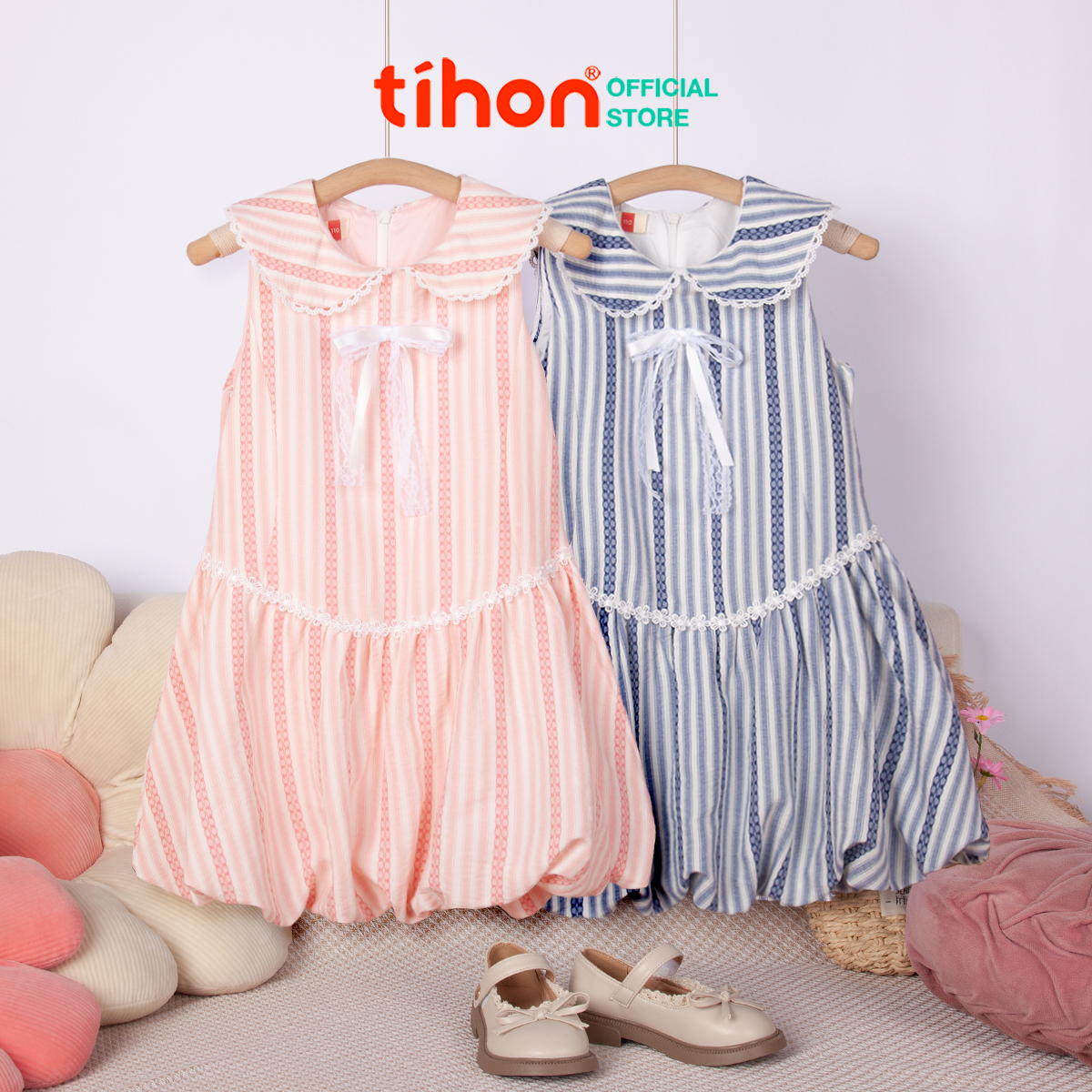 Váy BG sát nách cổ sen đính nơ 905