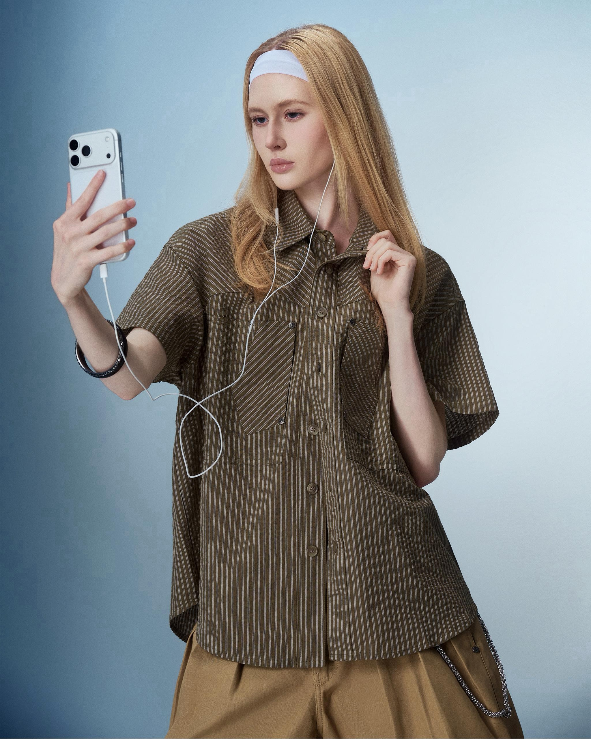 BOX SHIRT ( BROWN BEIGE STRIPE )