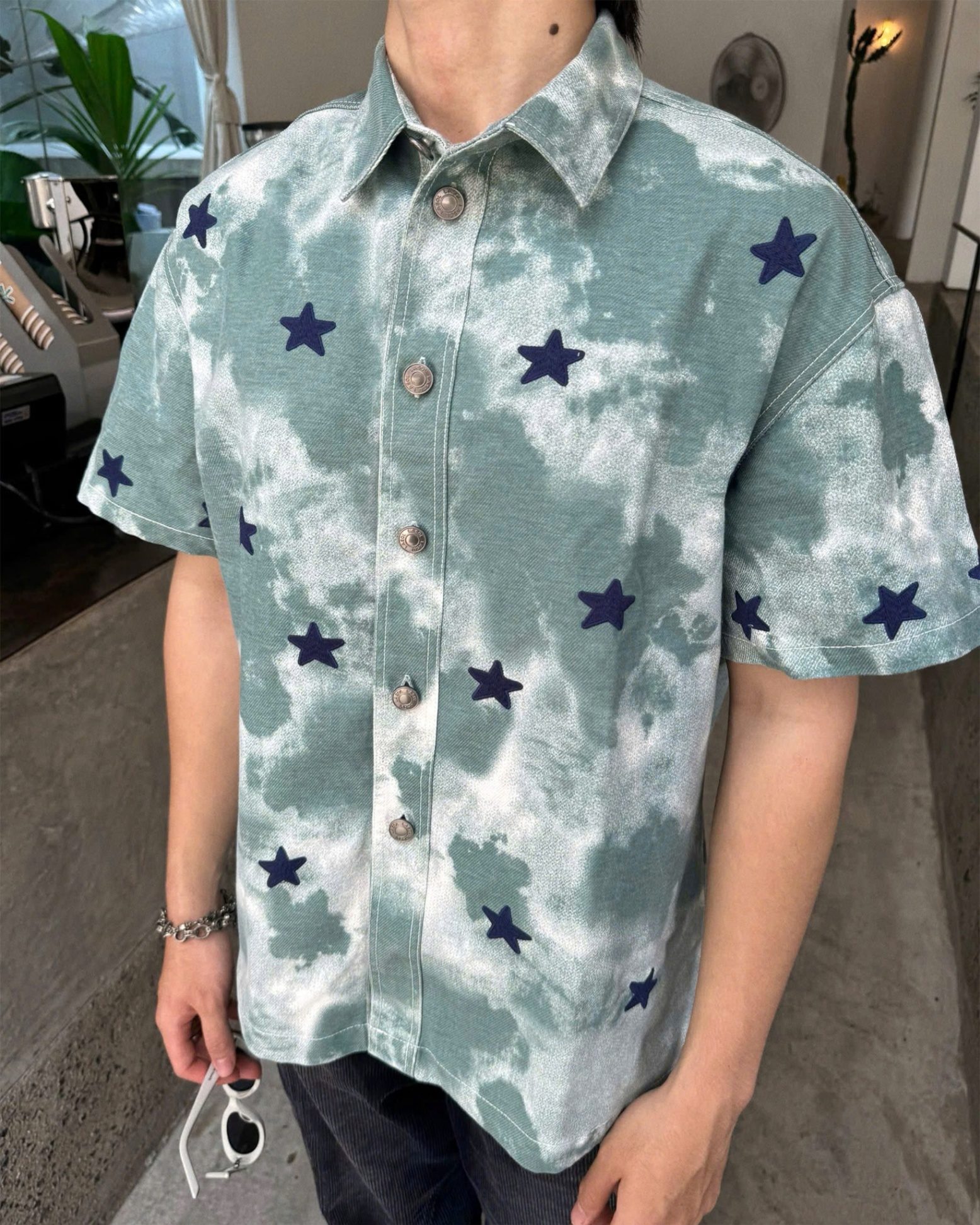 STELLA SHORTSLEEVE SHIRT ( CLOUDY RÊU )