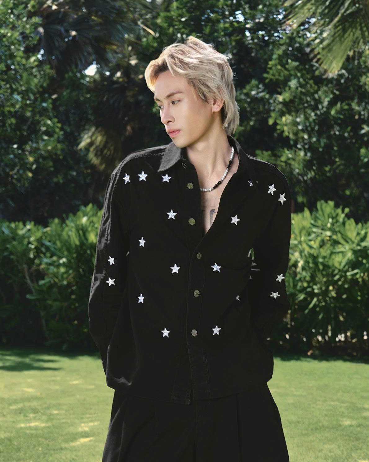 ASTER EMBROIDERED SHIRT ( FADED BLACK )