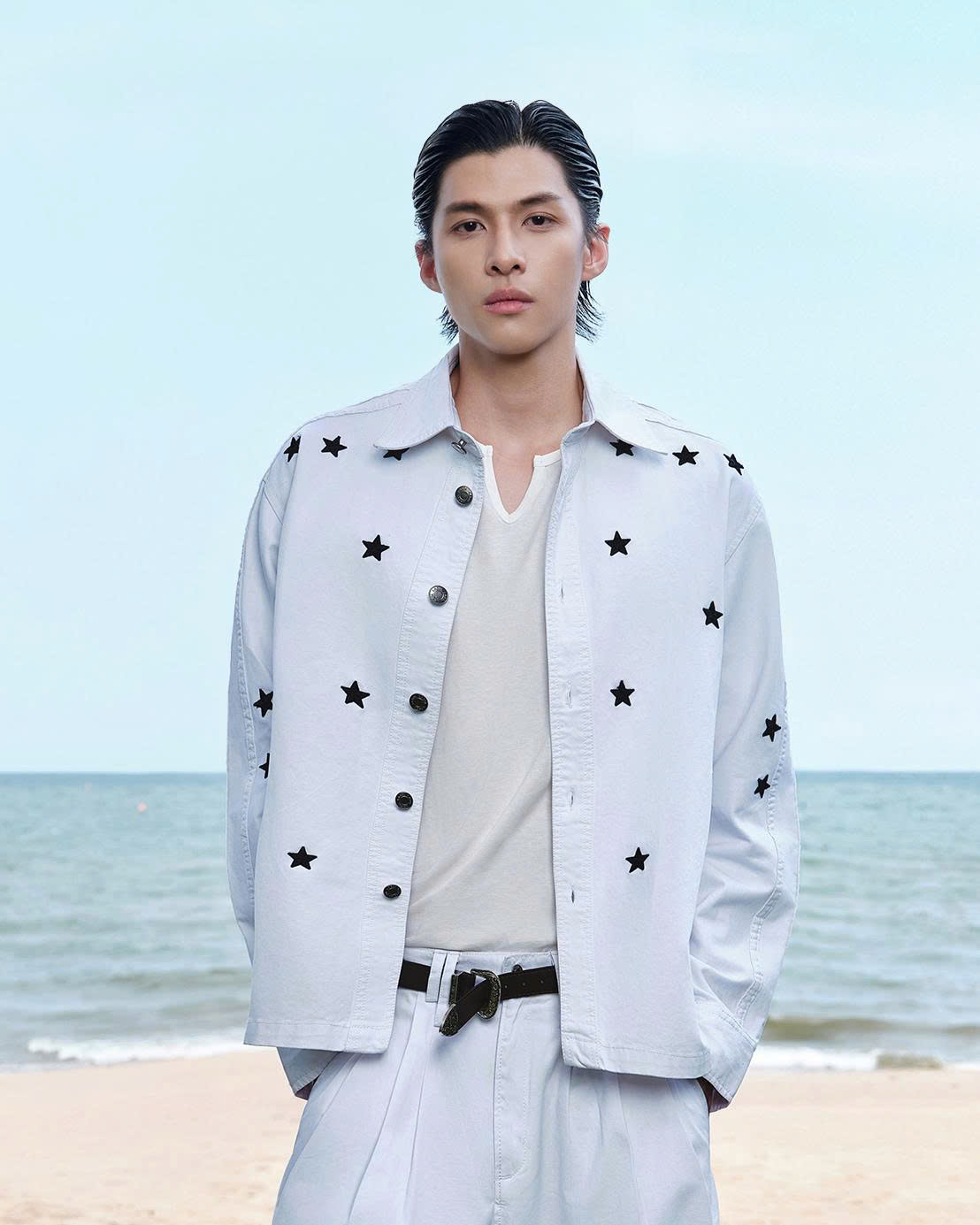 ASTER EMBROIDERED SHIRT ( RICE WHITE )