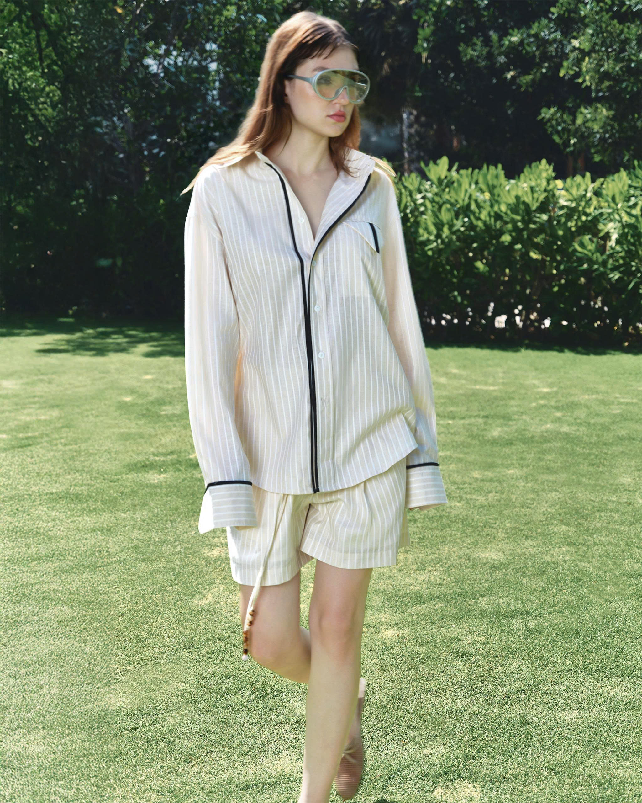 PYJAMAS CLUB SHIRT ( SỌC KEM )