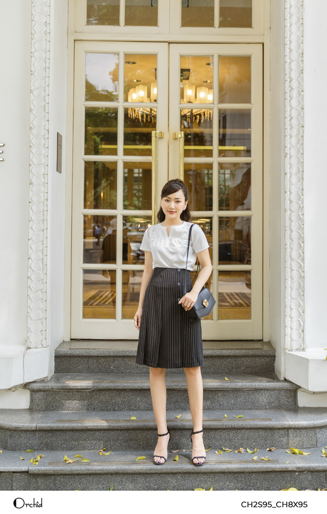 CH8X95-Juyp Twill Silk Kẻ Trắng