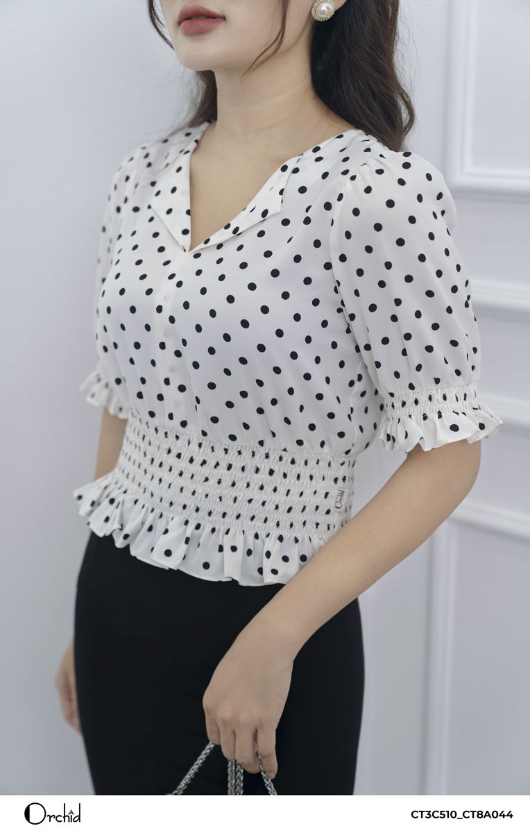 CT3C510 - Aó lụa chấm bi