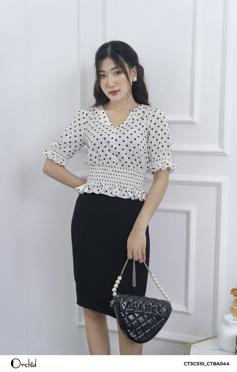 CT3C510 - Aó lụa chấm bi