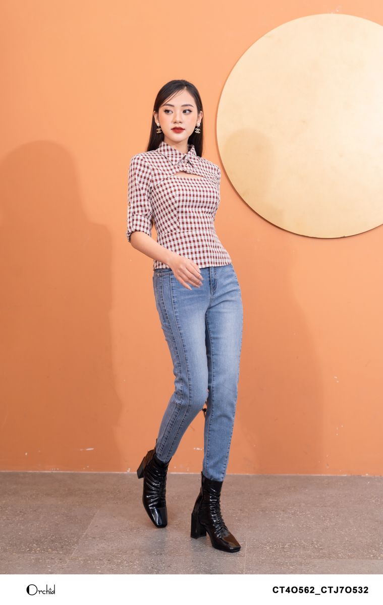 CT4O562- Áo thô kẻ