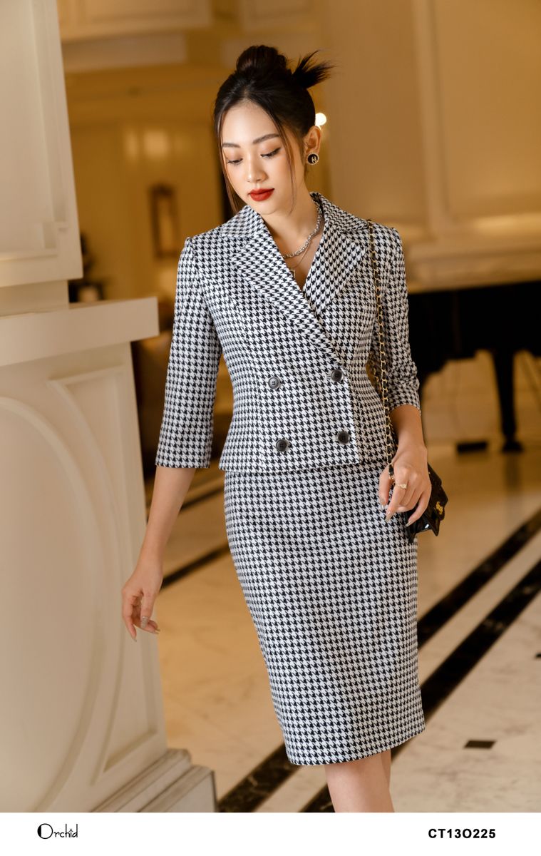 CT13O225-Sét bộ tweed nanh sói
