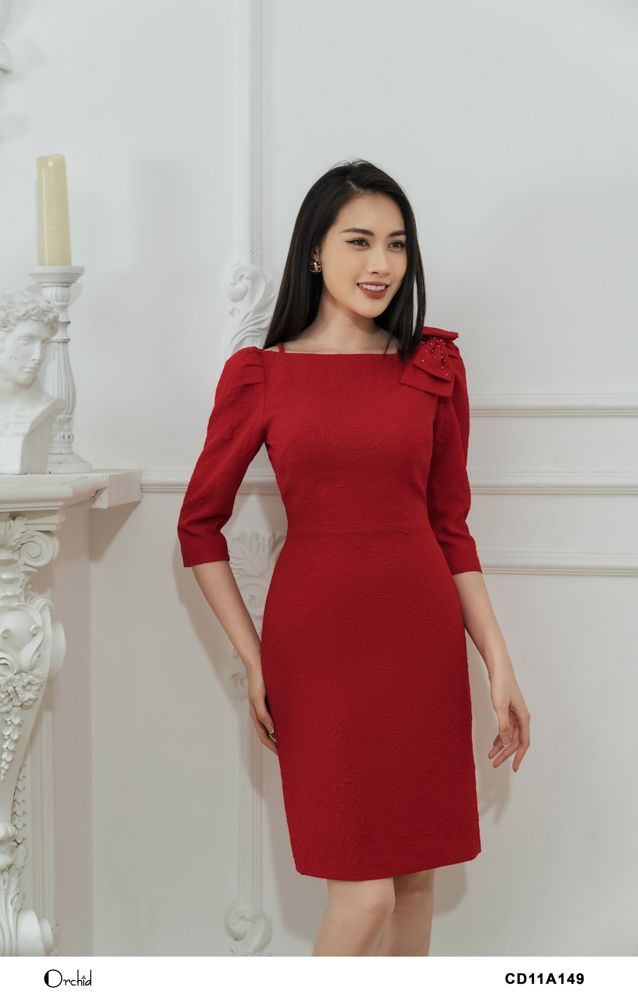 CD11A194 - Đầm xốp đỏ