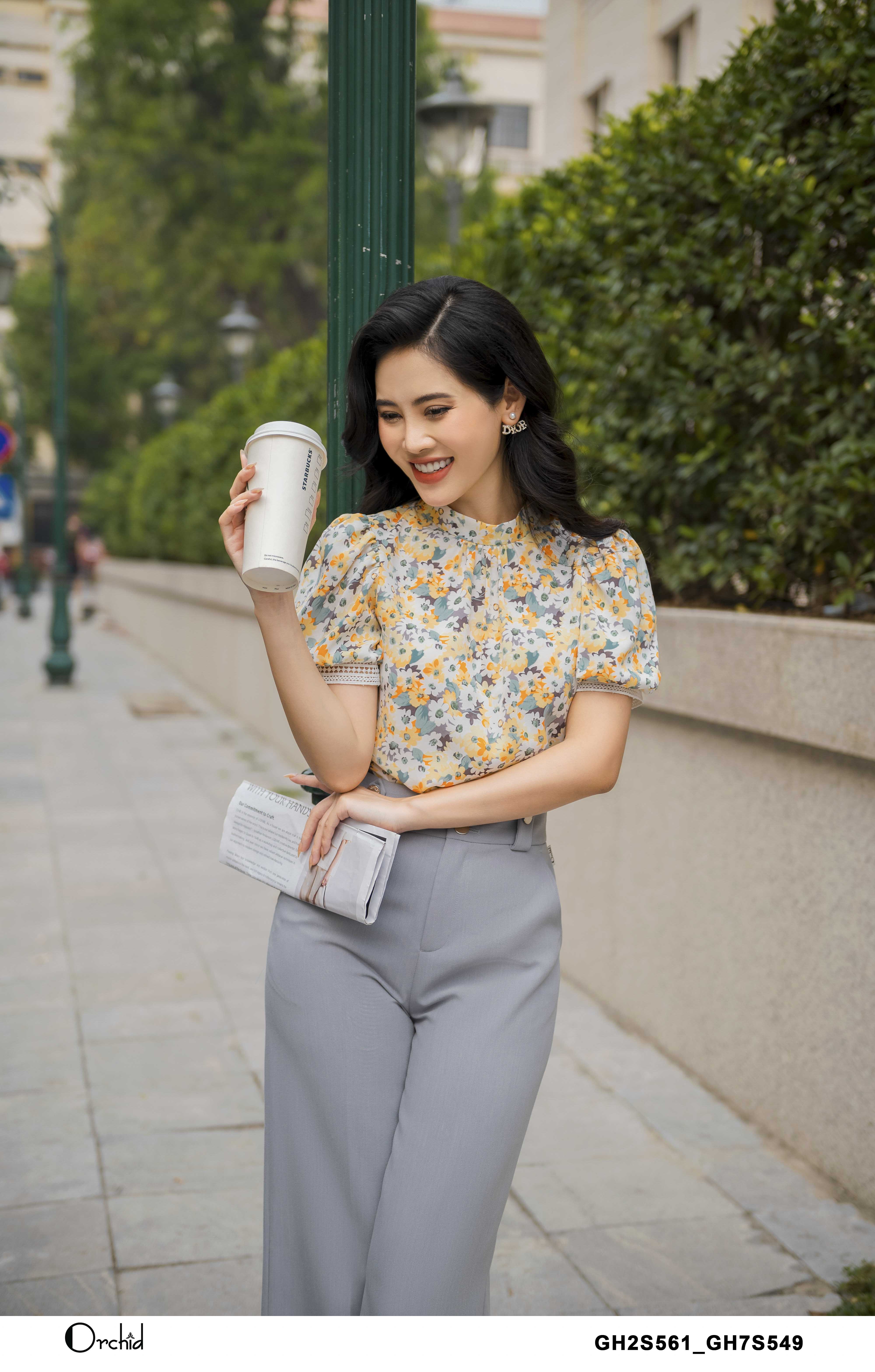 GH2S561-Áo lụa họa tiết