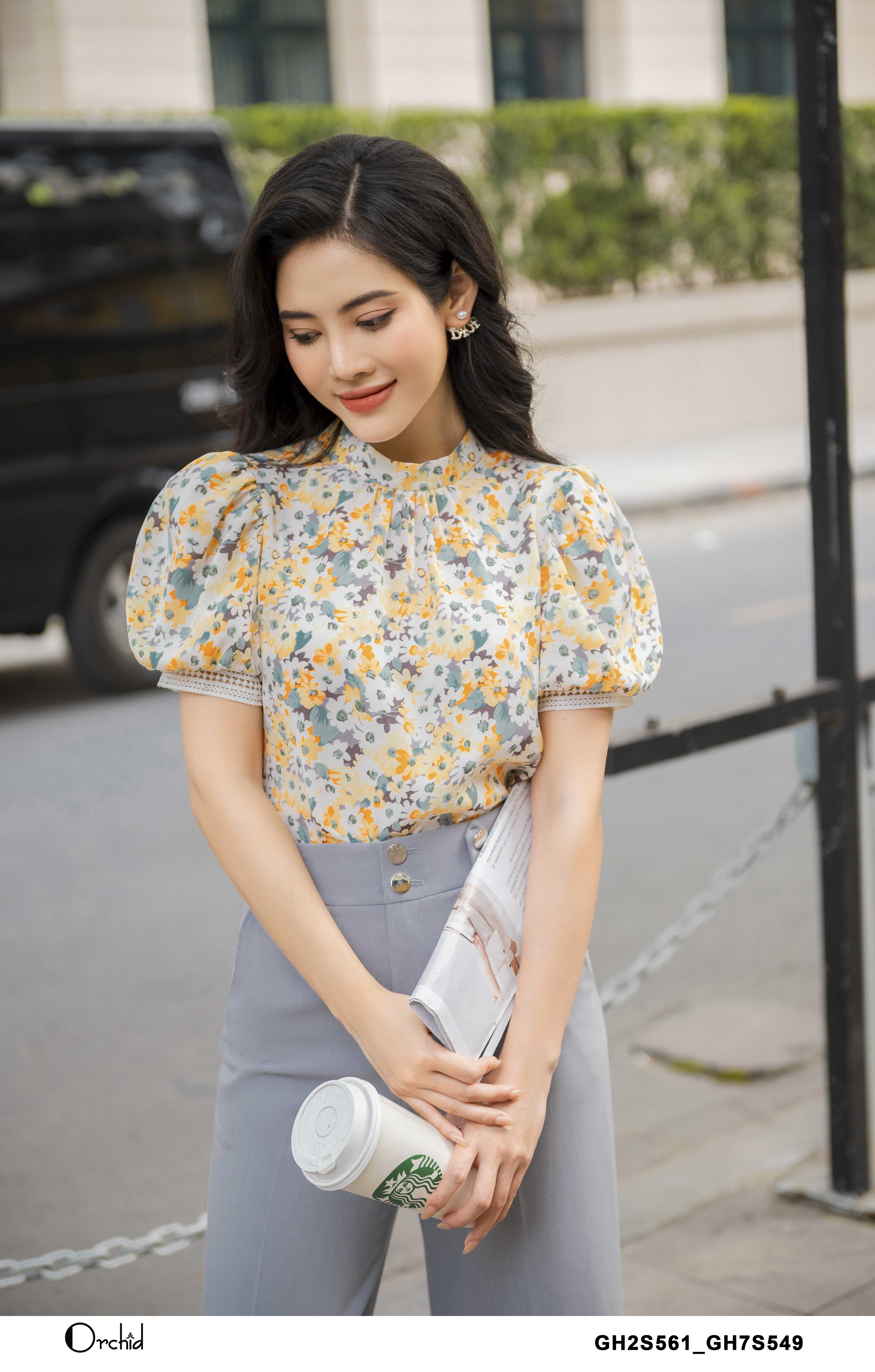 GH2S561-Áo lụa họa tiết