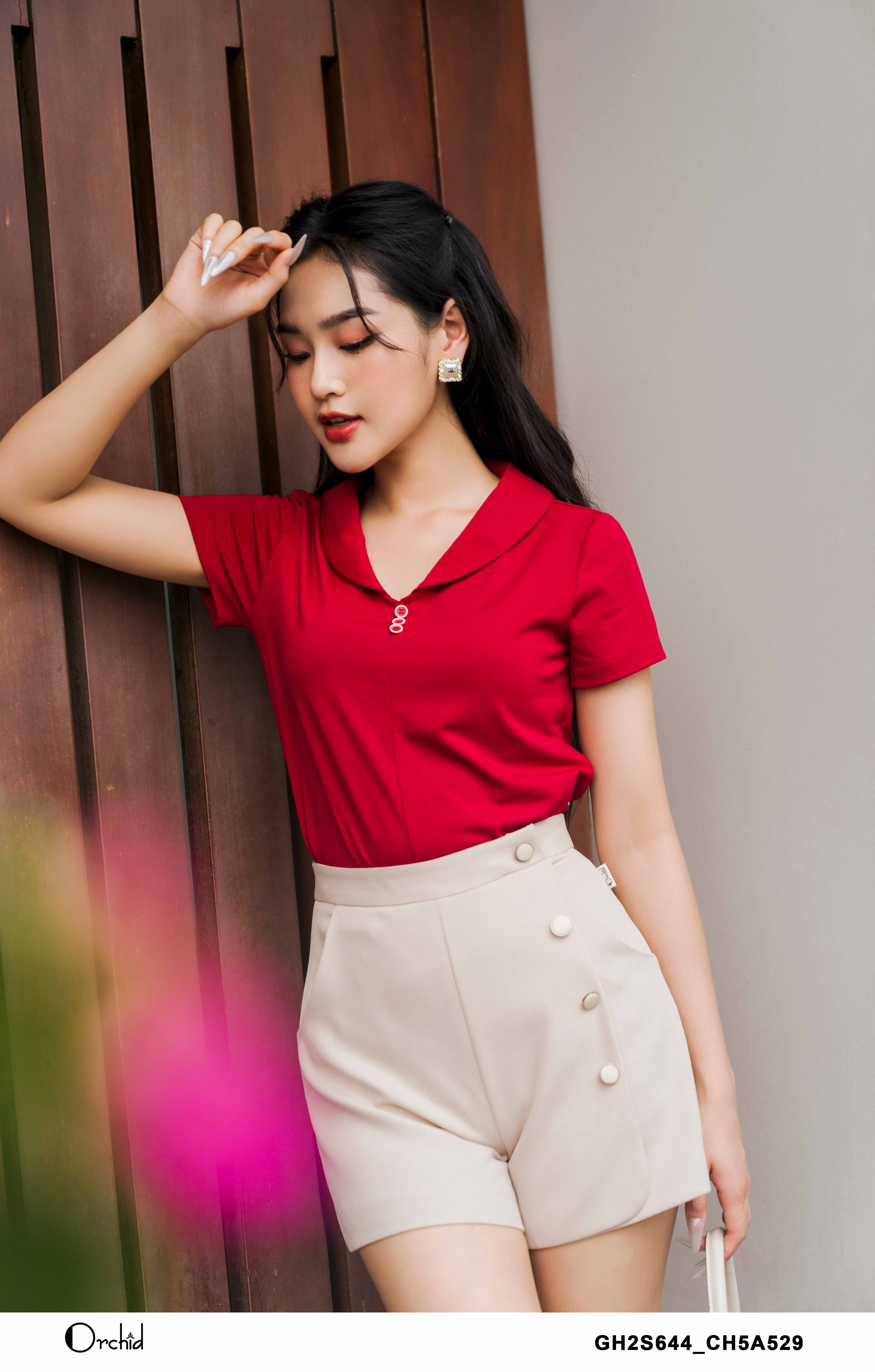 GHP2S644-Áo cottong cổ bẻ