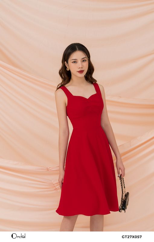 GT27X057 - Bộ twill silk đỏ