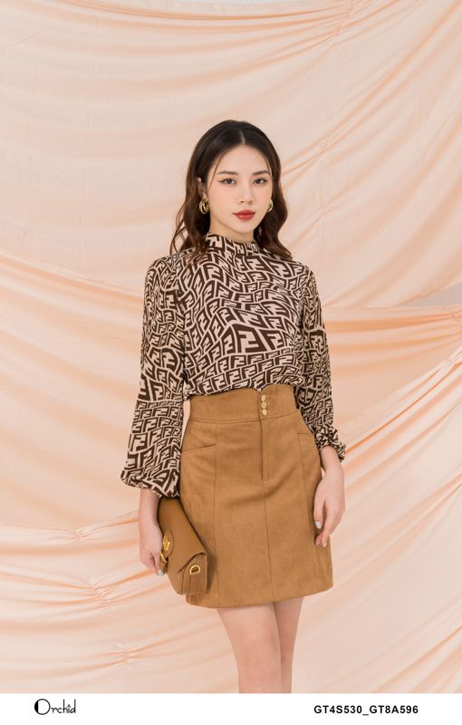 GT8A596 - Juyp dạ len màu nâu bò