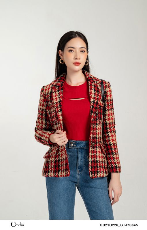 GD21O226 - Áo khoác dạ tweed