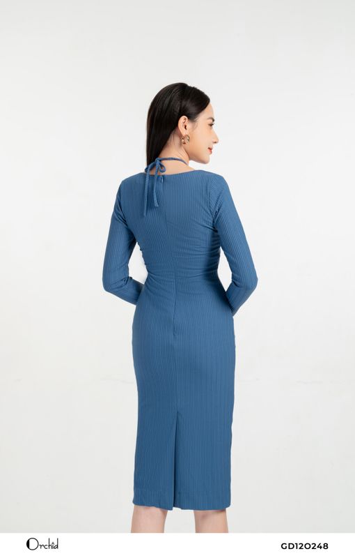 GD12O248 - Đầm len tăm 3D