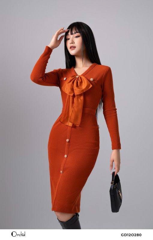 GD12O280 - Đầm len tăm