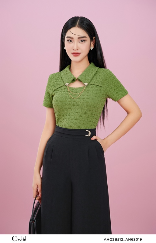 AHG2B512 - Áo cotton xốp xanh